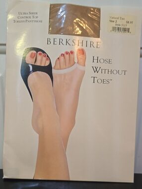 Berkshire Natural Tan Ultra Sheer Control Top Toeless Pantyhose